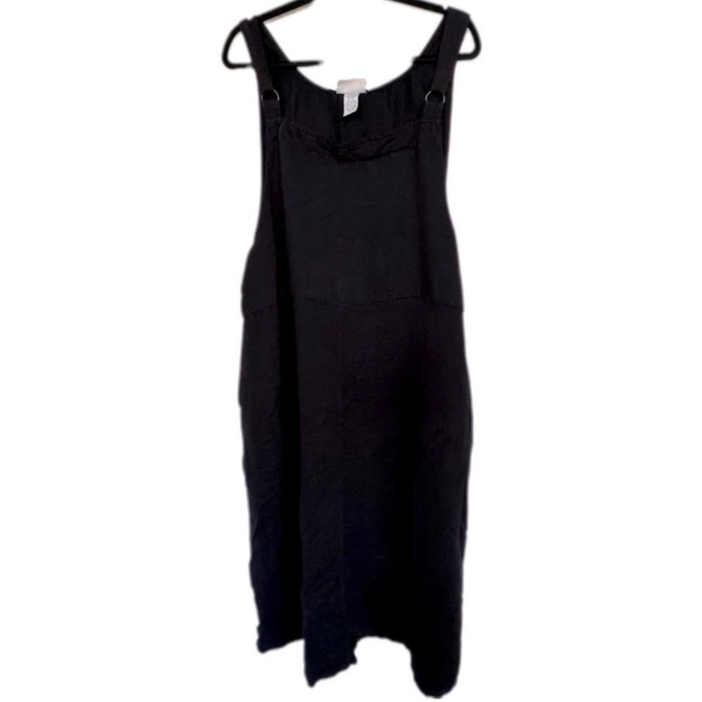 Vintage Faded Glory Womens Bib Jumper Overall Blue Denim Midi Dress Size 22 24